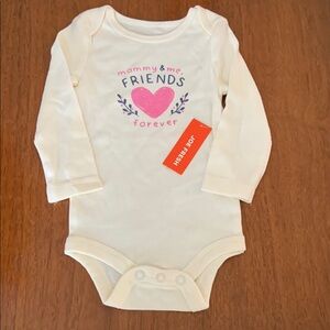😊FREE😊 Joe Fresh Cream and Pink Bodysuit Soft Cotton One Piece size 0-3m